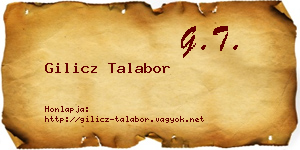 Gilicz Talabor névjegykártya
